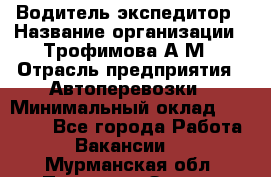 Водитель-экспедитор › Название организации ­ Трофимова А.М › Отрасль предприятия ­ Автоперевозки › Минимальный оклад ­ 65 000 - Все города Работа » Вакансии   . Мурманская обл.,Полярные Зори г.